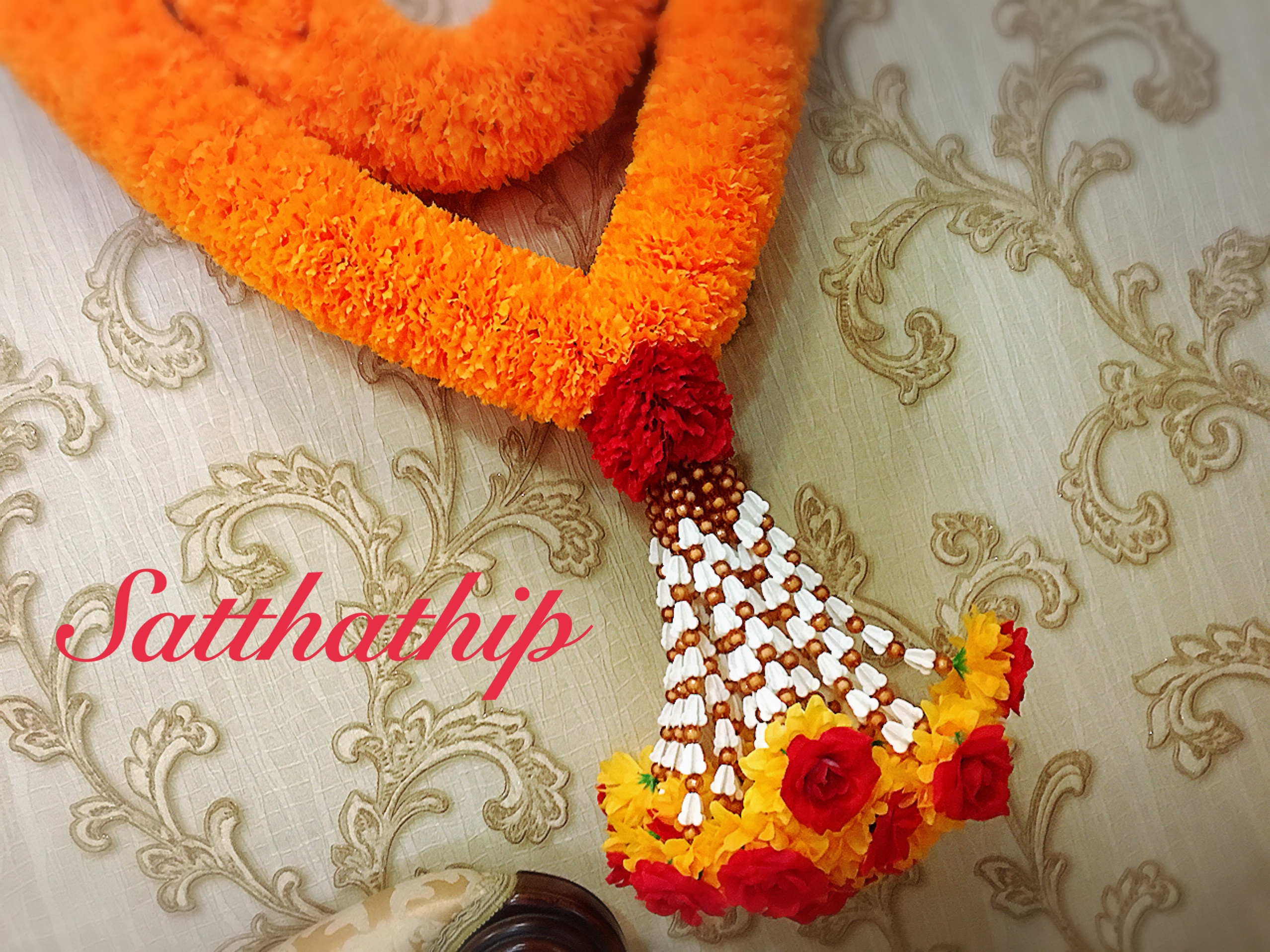 พวงมาลัยผ้า - พวงมาลัยดอกดาวเรือง ประดิษฐ์ - พวงมาลัยถวายศาลพระภูมิ - Fabric Garland