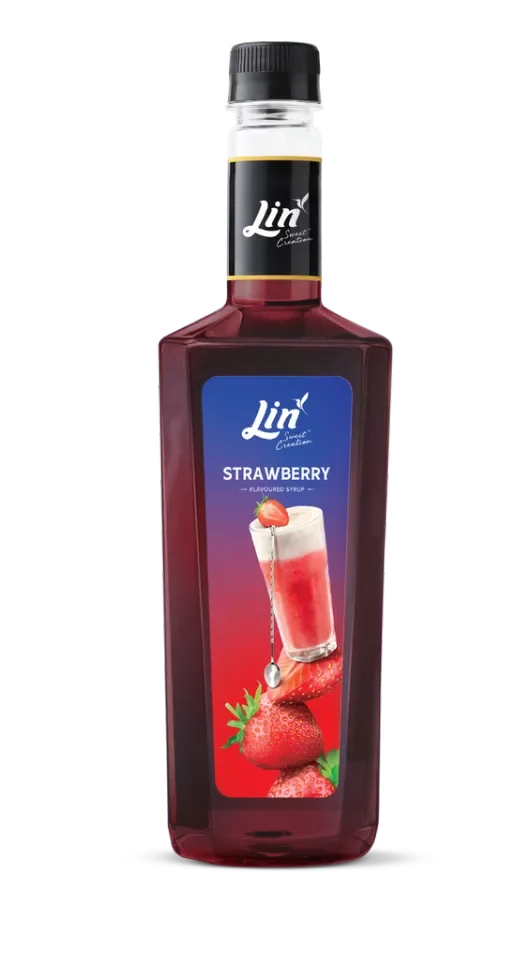 น้ำเชื่อมกลิ่นสตรอเบอรี่ ตรา ลิน Lin Strawberry Flavored Syrup 750 ml. (05-8948)