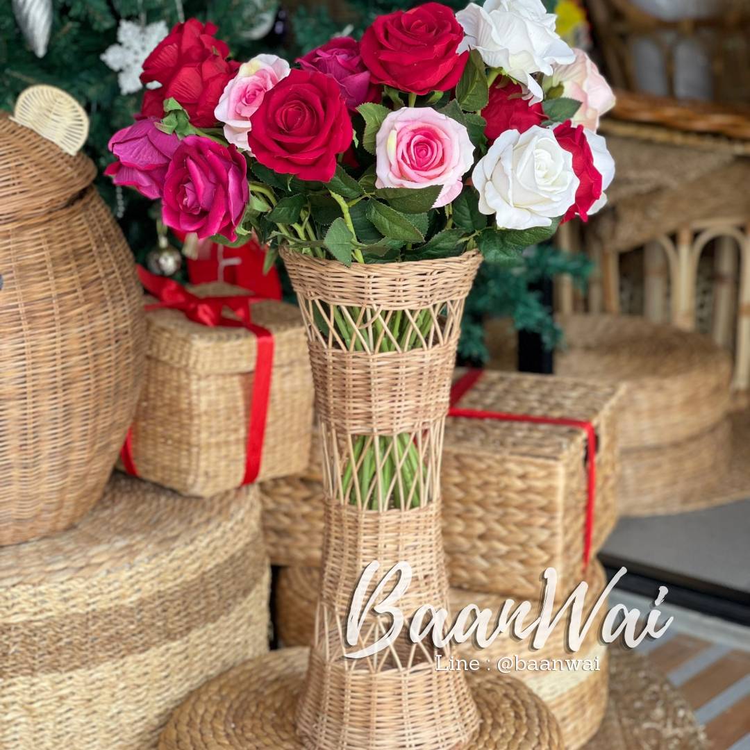 แจกันหวายสาน ทรงสูง แจกันใส่ดอกไม้