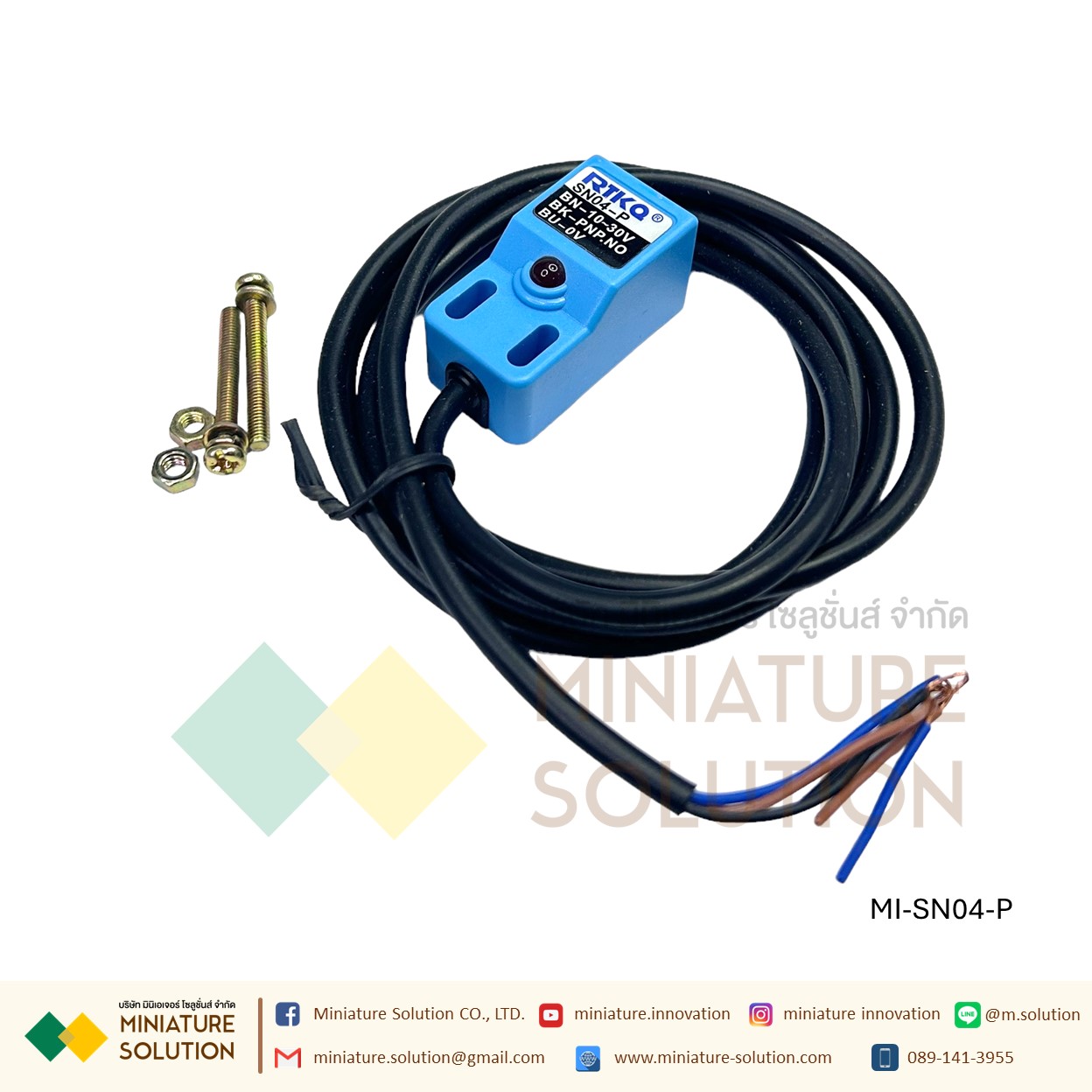 SN04-P พร็อกซิมิตี้เซนเซอร์ ตรวจจับวัตถุโลหะ (PNP, NO ระยะ 4mm) 6-36V DC