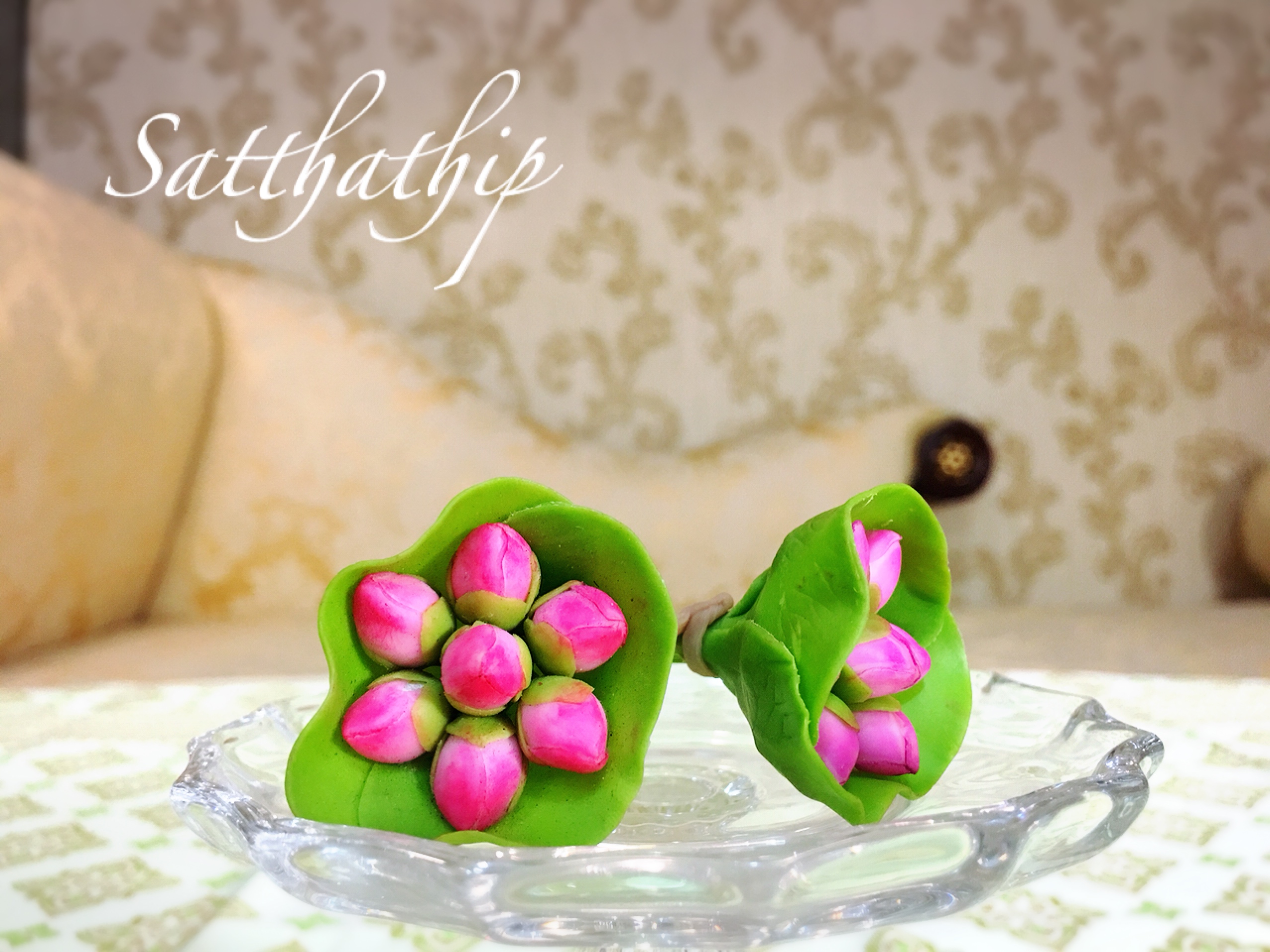 ดอกบัว (กำ) ประดิษฐ์จากดิน - ดอกบัวจิ๋ว - Lotus flower