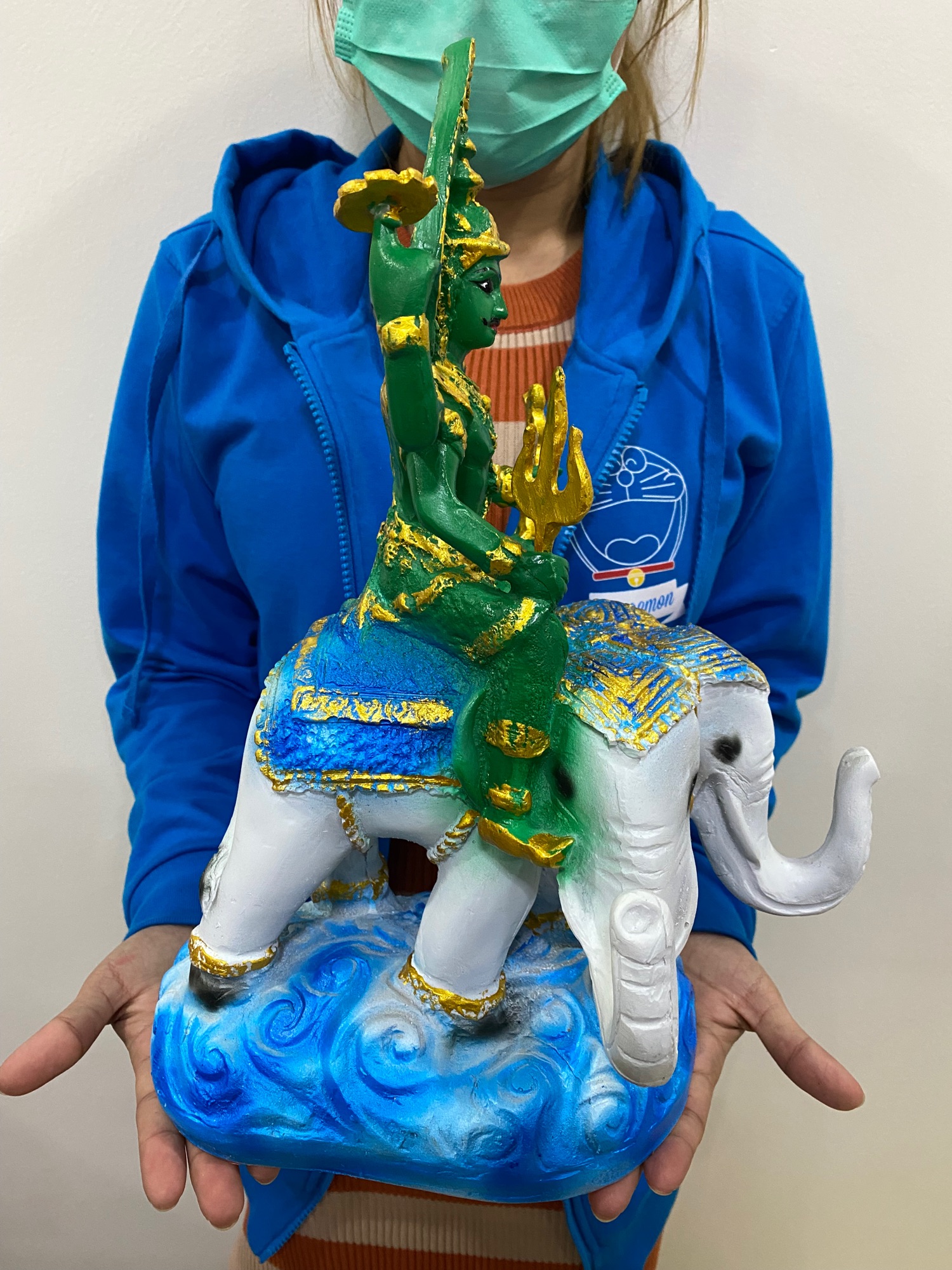 พระอินทร์ทรงช้างเอราวัณ สูง39ซม. ยาว9นิ้ว