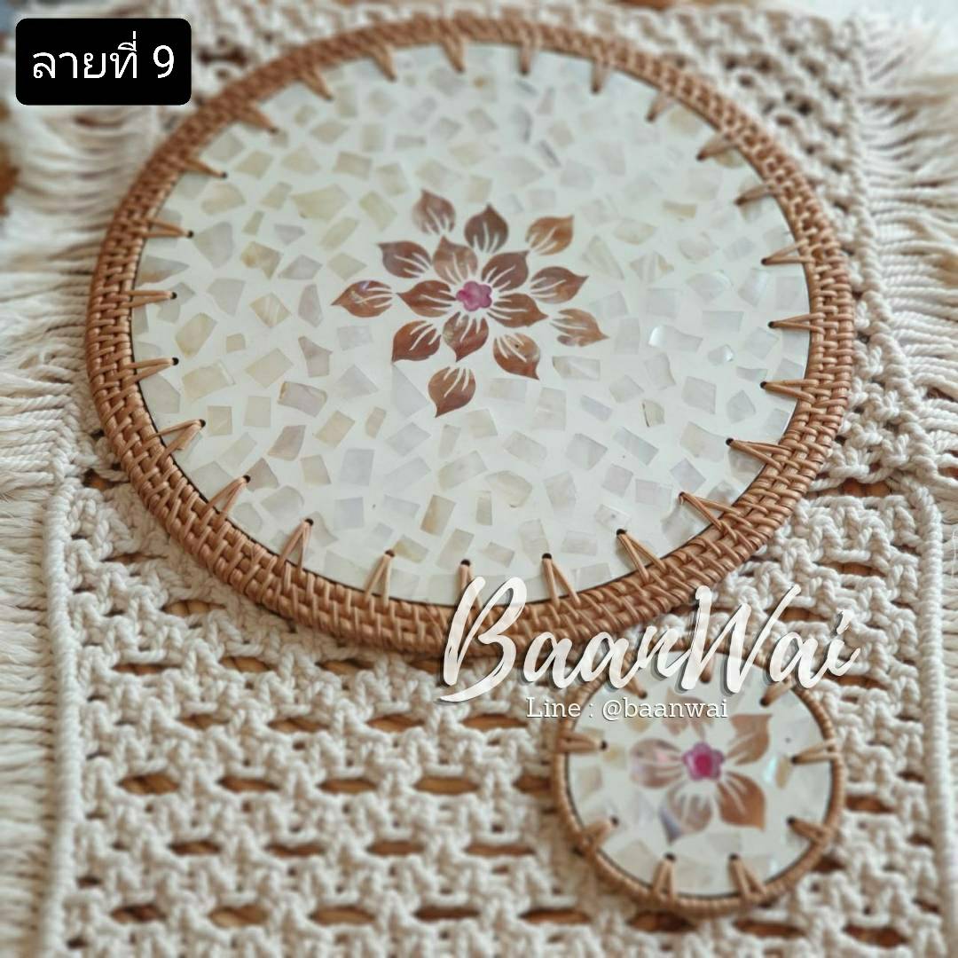 แผ่นรองจานเปลือกหอยมุก