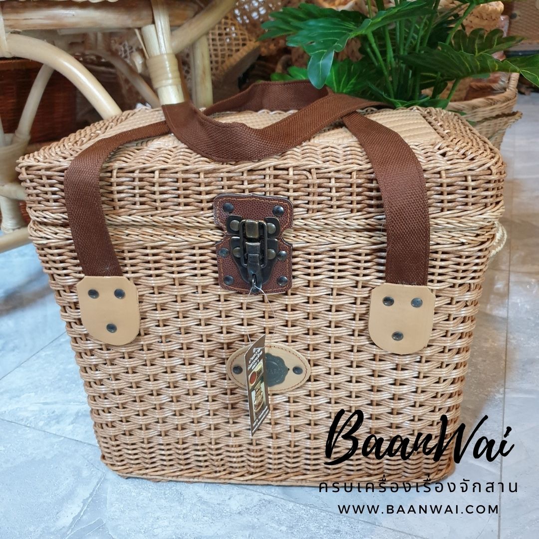 ตะกร้าหวายเทียม ตะกร้าเอนกประสงค์ ทรงสูง