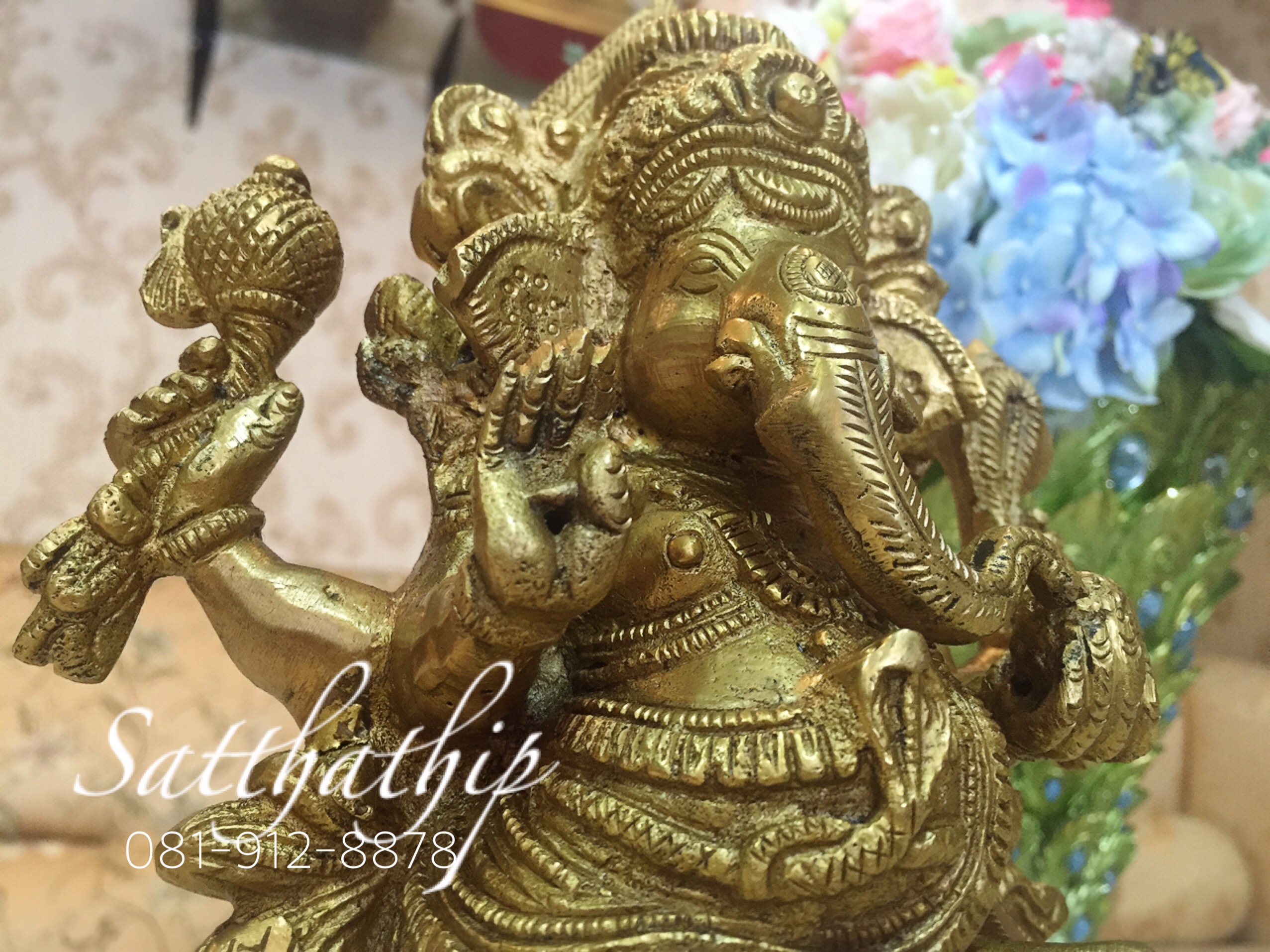 พระพิฆเณศ ปางสัมปทายะคเณศ (ทองเหลือง) ผลิตและนำเข้าจากอินเดีย - Ganesha: Lord of Success