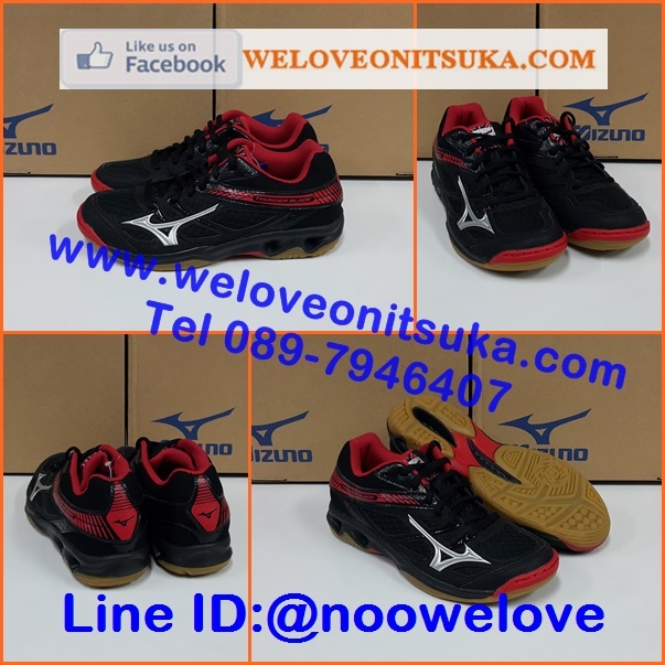 Mizuno Thunder Blade สีดำ รองเท้ากีฬา Indoor รุ่นใหม่ ทรงสวย โดดเด่น คลาสสิค ชัดเจน พื้นนุ่ม กระชับเท้า ใส่สบายเท้า V1GA177086