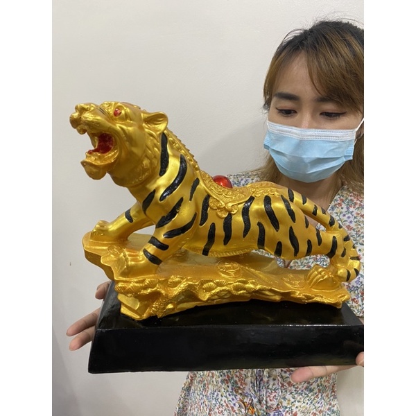 พญาเสือมหาอำนาจ เสริมฮวงจุ้ย ของฝากขึ้นบ้านใหม่ สูง12นิ้ว เสือ กว้าง13นิ้ว