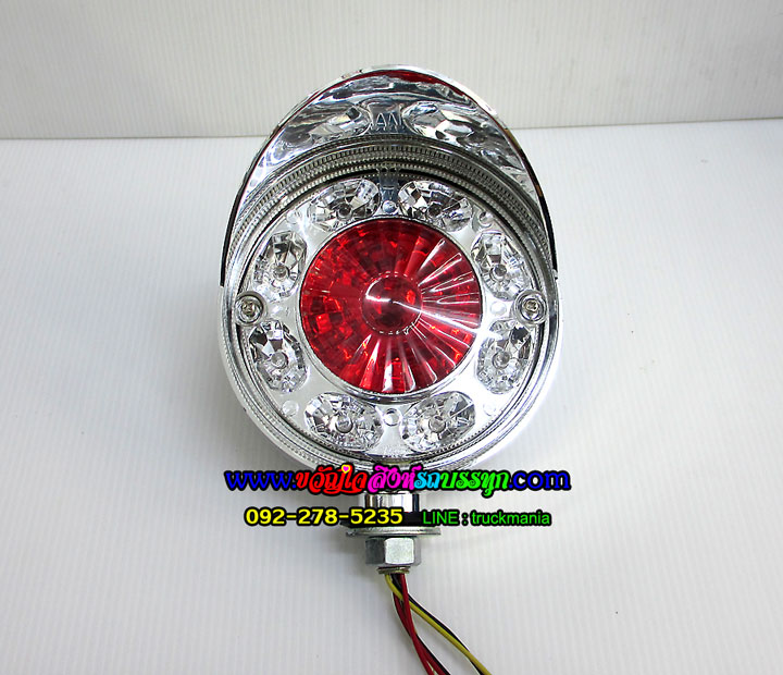 ไฟกิ๊กก๊อก ดวงใหญ่ 4.5 นิ้ว LED 2หน้า มีหมวก 2ด้าน 24v ดวงใหญ่ 4.5 นิ้ว