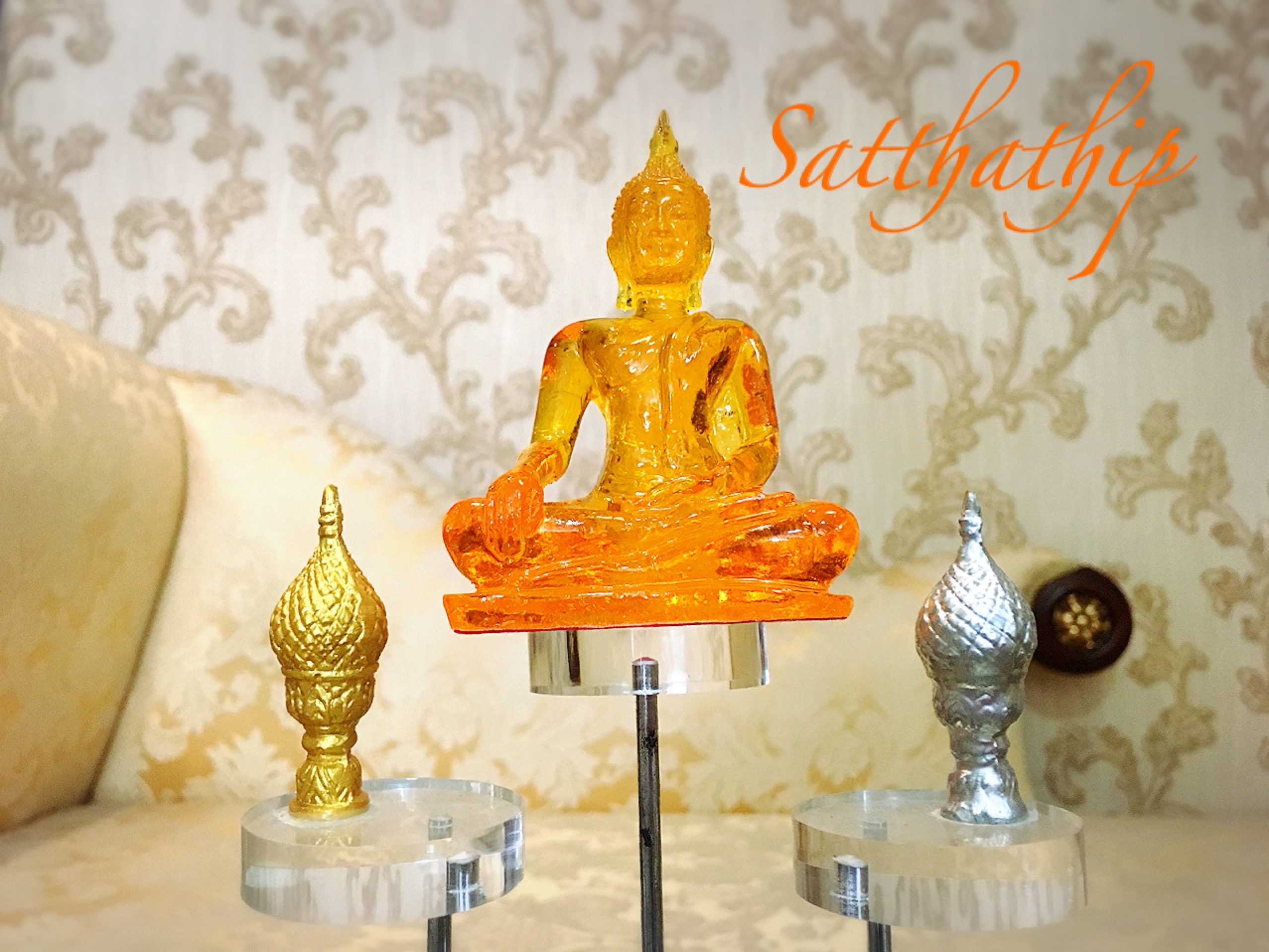 พระปางมารวิชัย - พระปางชนะมาร - พระปางสะดุ้งมาร - พระพุทธรูปสีใส - Buddha statue