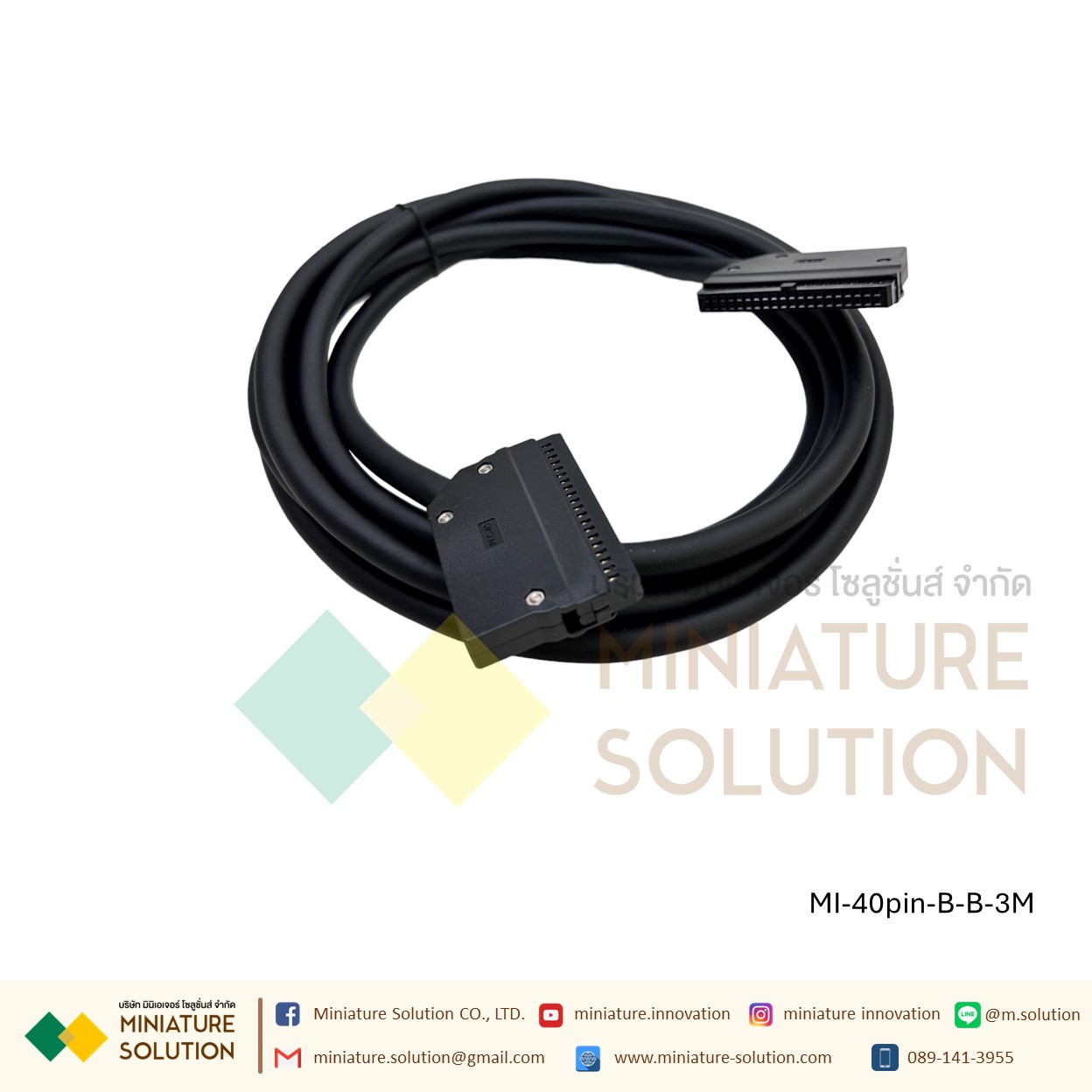 Mitsubishi Q/L/R 40-pin I/O signal PLC terminal block module สาย CONNECTOR ของ PLC การ์ด 32 I/O ได้หลายยี่ห้อ MITSUBISHI, OMRON, PANSONIC, DELTA, KEYENCE 40 PIN (สาย Screw to buckle/Buckle to buckle 3 meters) TZQBX