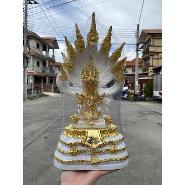 พระเเก้วนาคปรก 9 เศียร สูง14นิ้วครึ่ง นาคปรกขาว