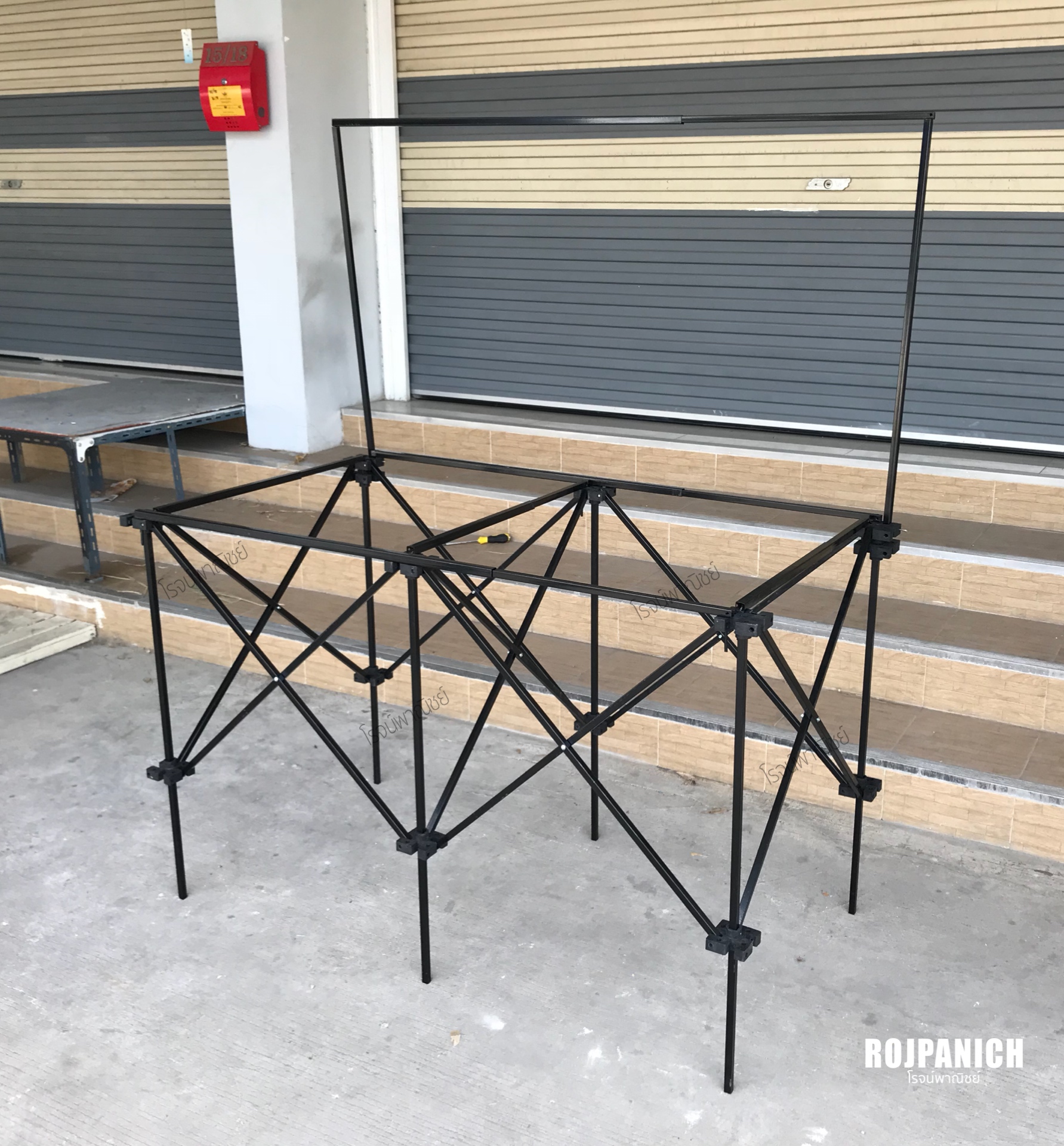 โต๊ะยืดหด1ชั้นสูงสี