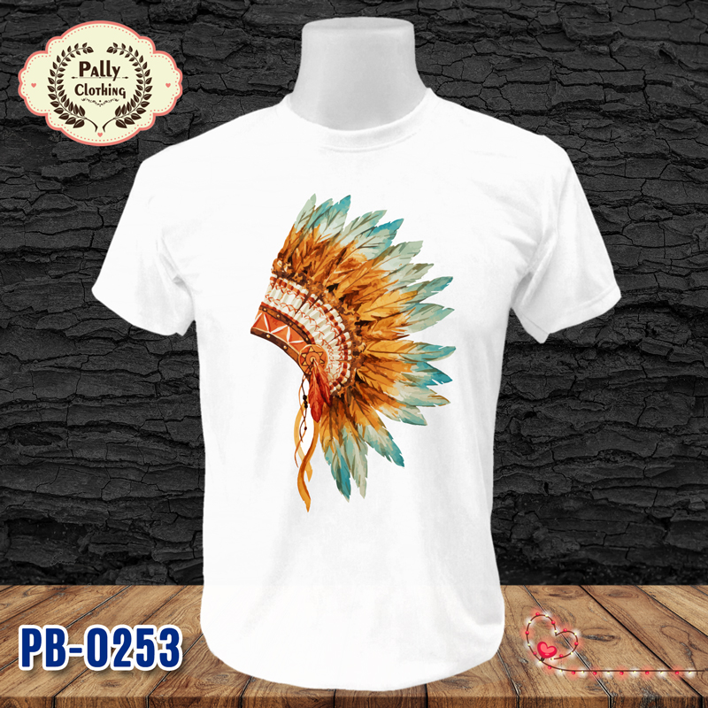 เสื้อยืดลายฮิป PB-0253 ลายอินเดียแดง