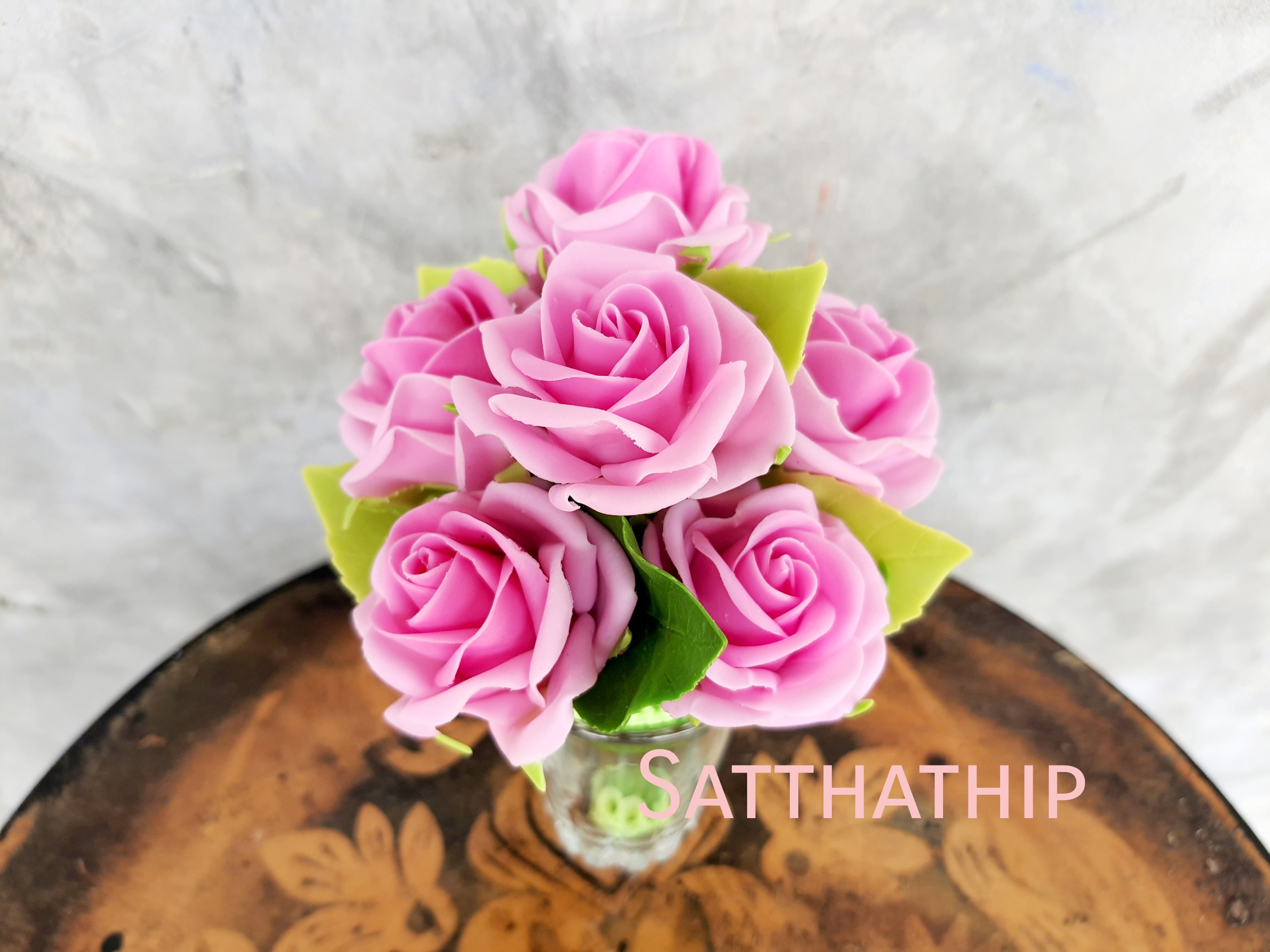 กรวยดอกกุหลาบ ประดิษฐ์จากดิน