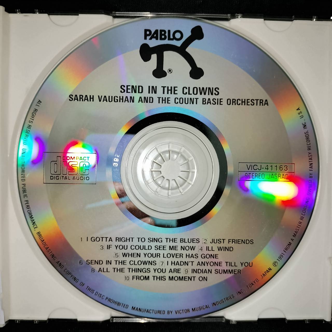 Sarah Vaughan & The Count Basie Orchestra – Send In The Clowns / JAPAN / แผ่นดี / มี Obi