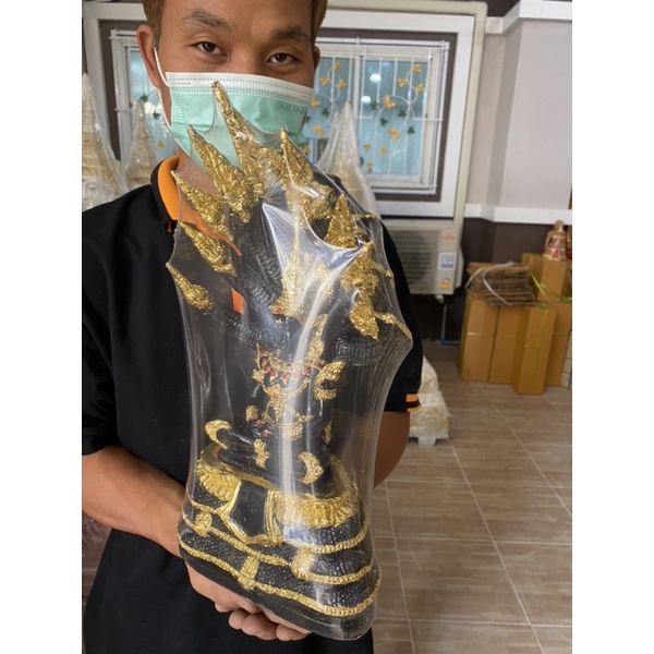 พระนาคปรก พระเเก้วนาคปรก องค์สีดำ สูง14นิ้ว กว้าง8นิ้ว นาคปรก 9 เศียร