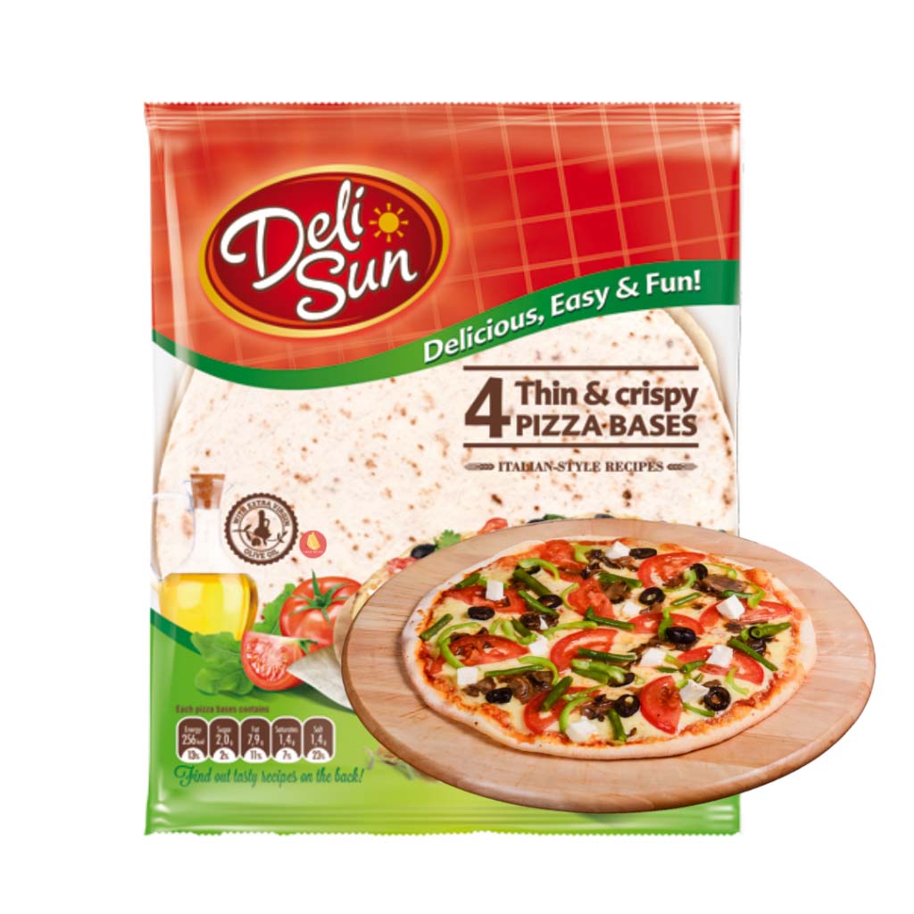 แผ่นแป้งพิซซ่า ตรา เดลี่ซัน Deli Sun Pizza Thin & Crispy 23.5 cm. 320 g. (05-9319)
