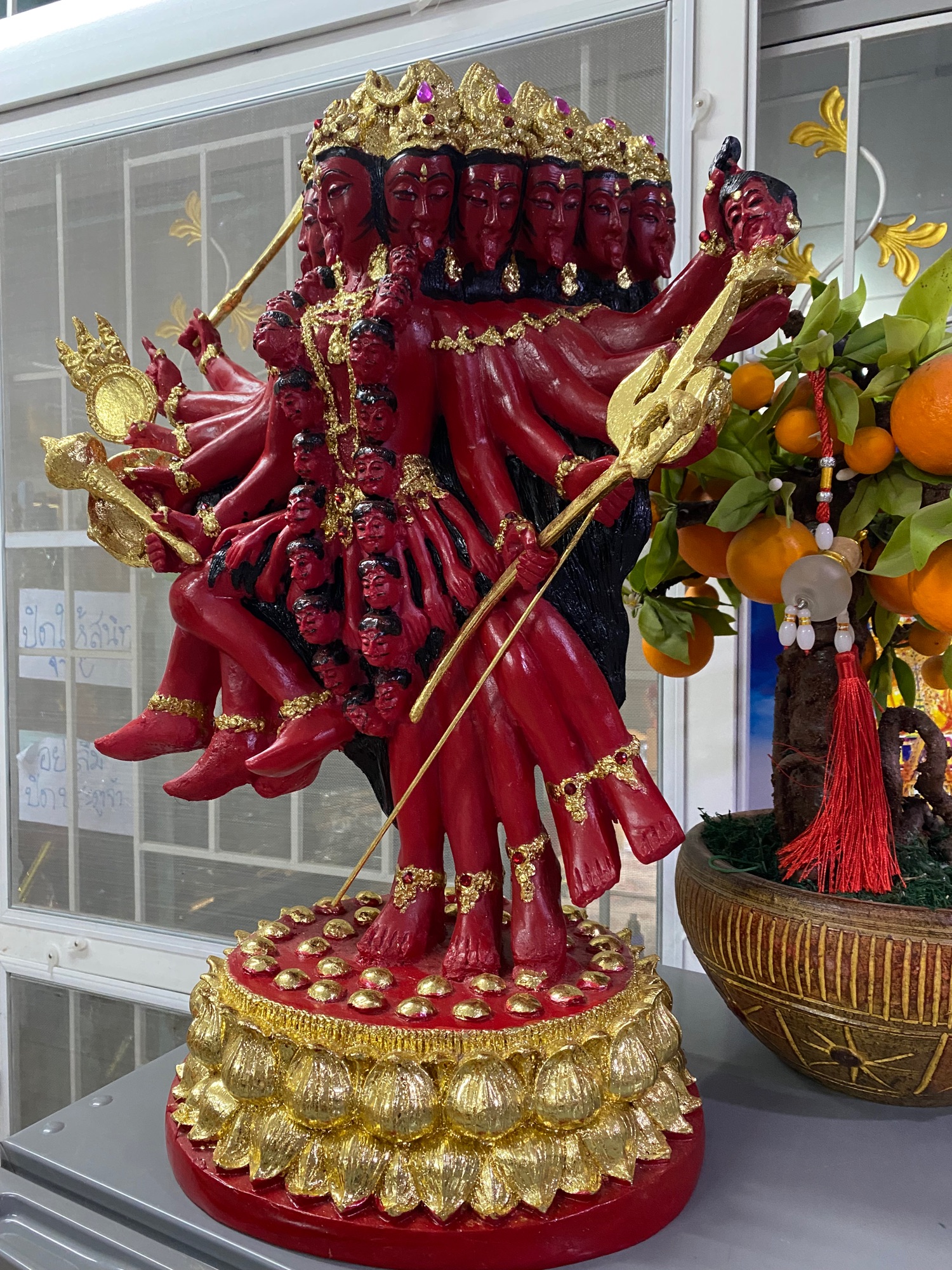 พระเเม่กาลี องค์ขนาดใหญ่ สูง22นิ้ว ปางปราบมาร