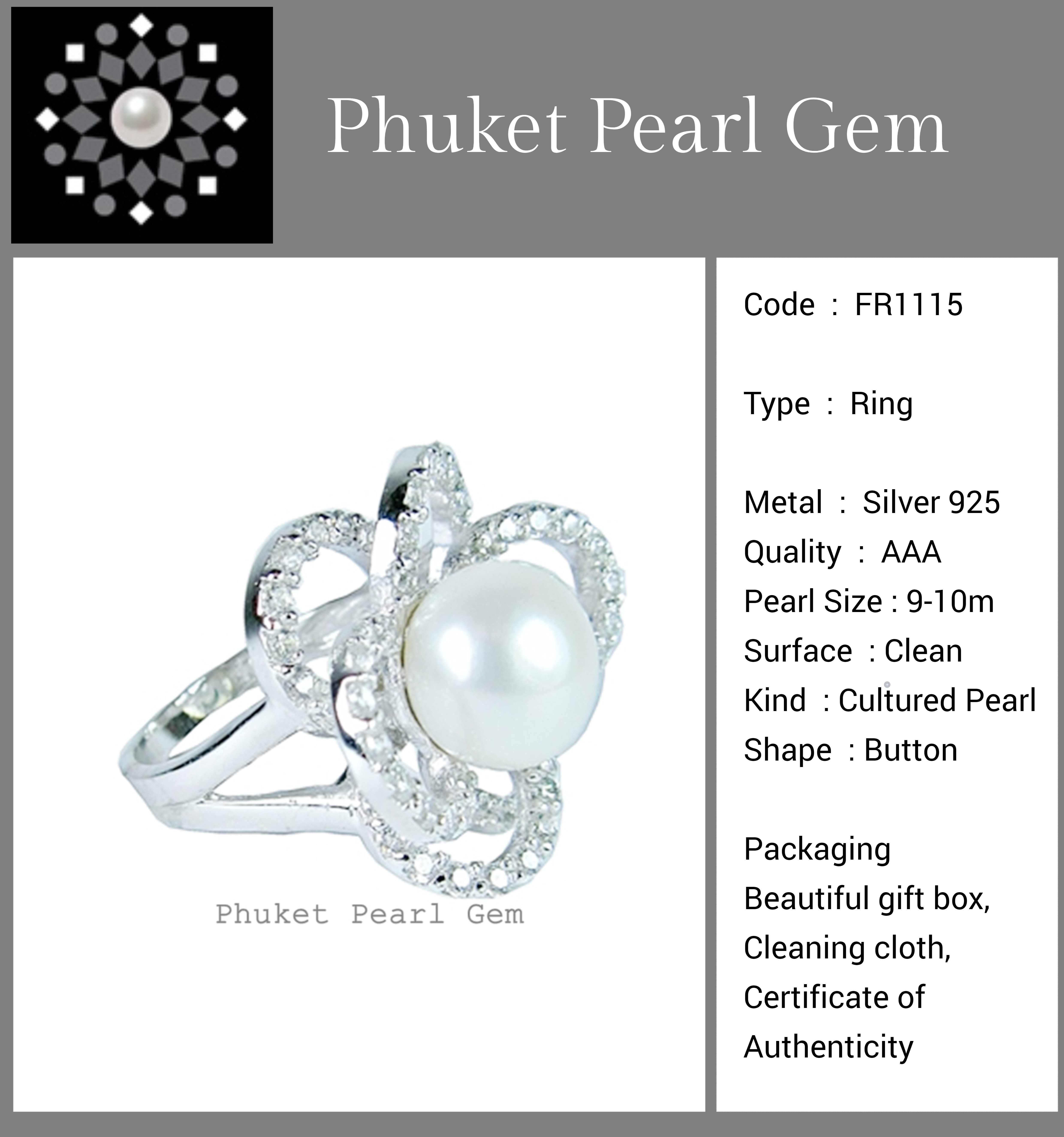 Flower Huge Pearl Ring