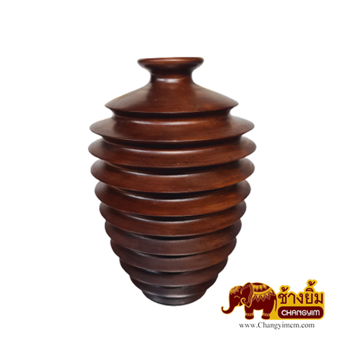 แจกันเกรียวปากแคบ สูง 12 นิ้ว สีโอ๊ค