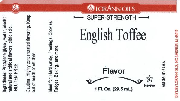 Lorann Super Strength English Toffee Flavor 1 oz. กลิ่นอิงลิชท็อฟฟี่เข้มข้น (06-7650)