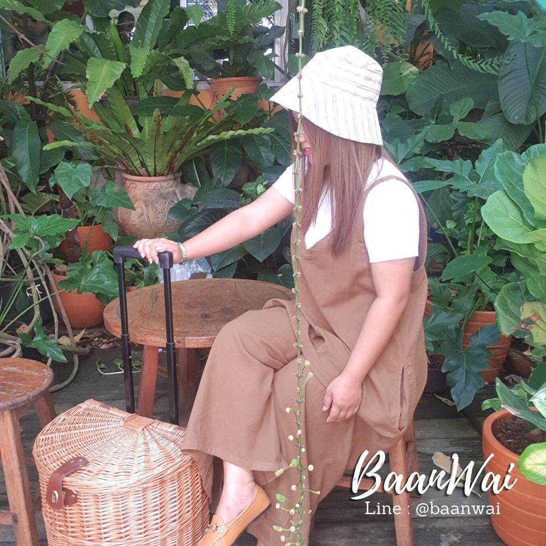 ตะกร้าปิคนิค หวายหลิว บุผ้า แบบล้อลาก