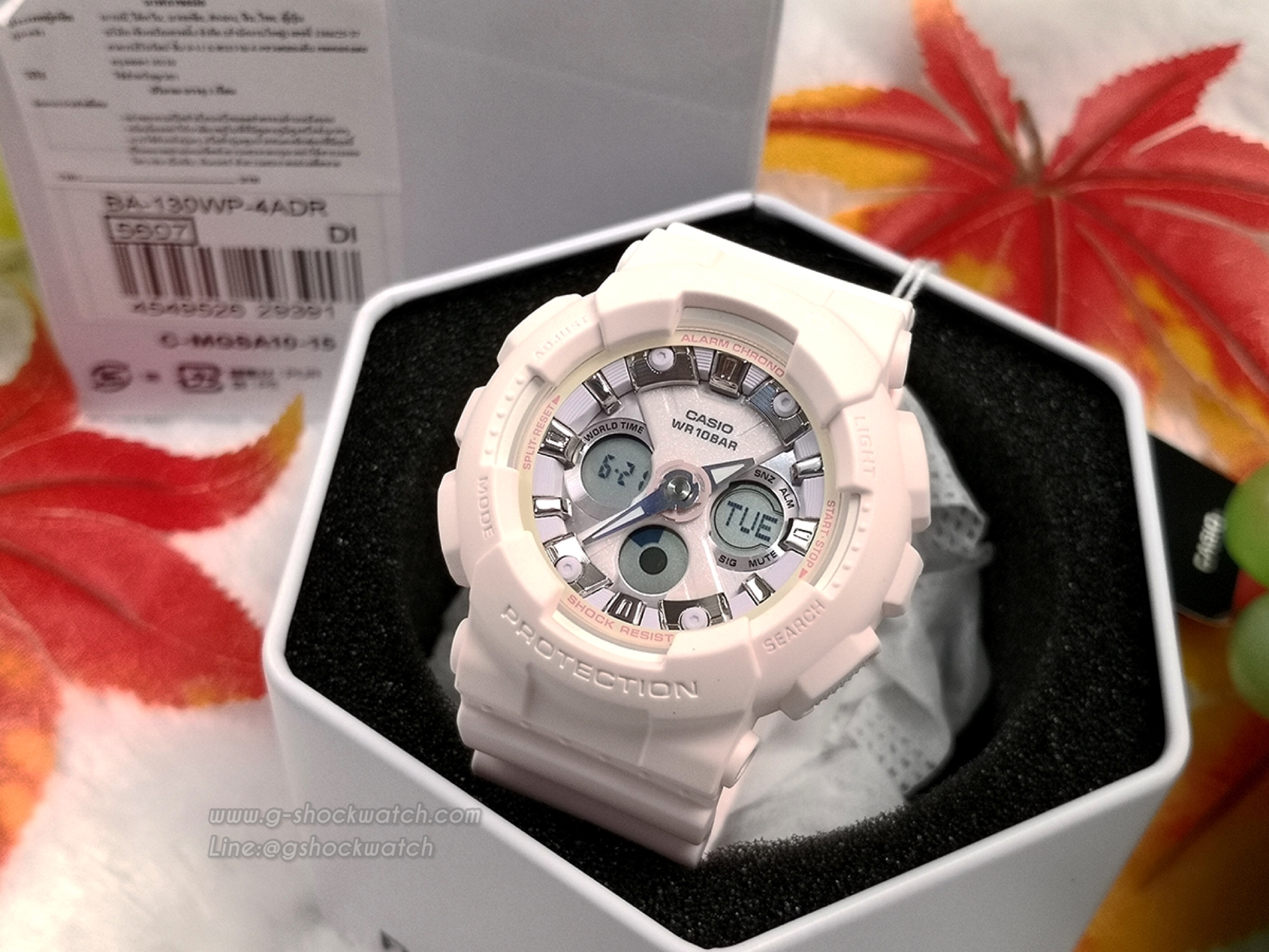 CASIO BABY-G นาฬิกาข้อมือ นาฬิกากันน้ำ นาฬิกาของแท้ ประกันศูนย์ CMG 1 ปี รุ่น BA-130WP-4A
