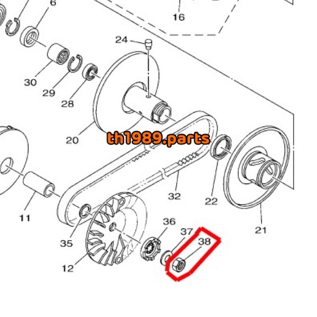 น๊อต สำหรับรุ่น AEROX FILANO125 FINO125 FINO125i GT125 NMAX155 TTX อะไหล่แท้ YAMAHA 90170-12800