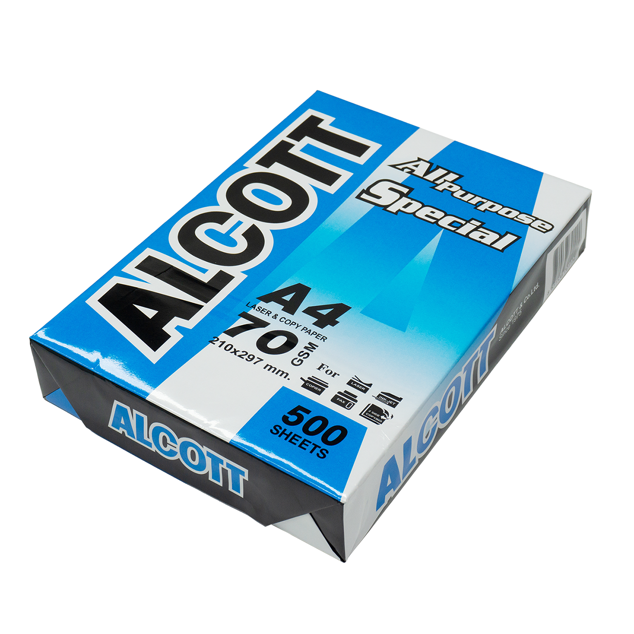ALCOTT กระดาษถ่ายเอกสาร A4 70 แกรม (1 รีม / 500 แผ่น) - ห่อสีฟ้า
