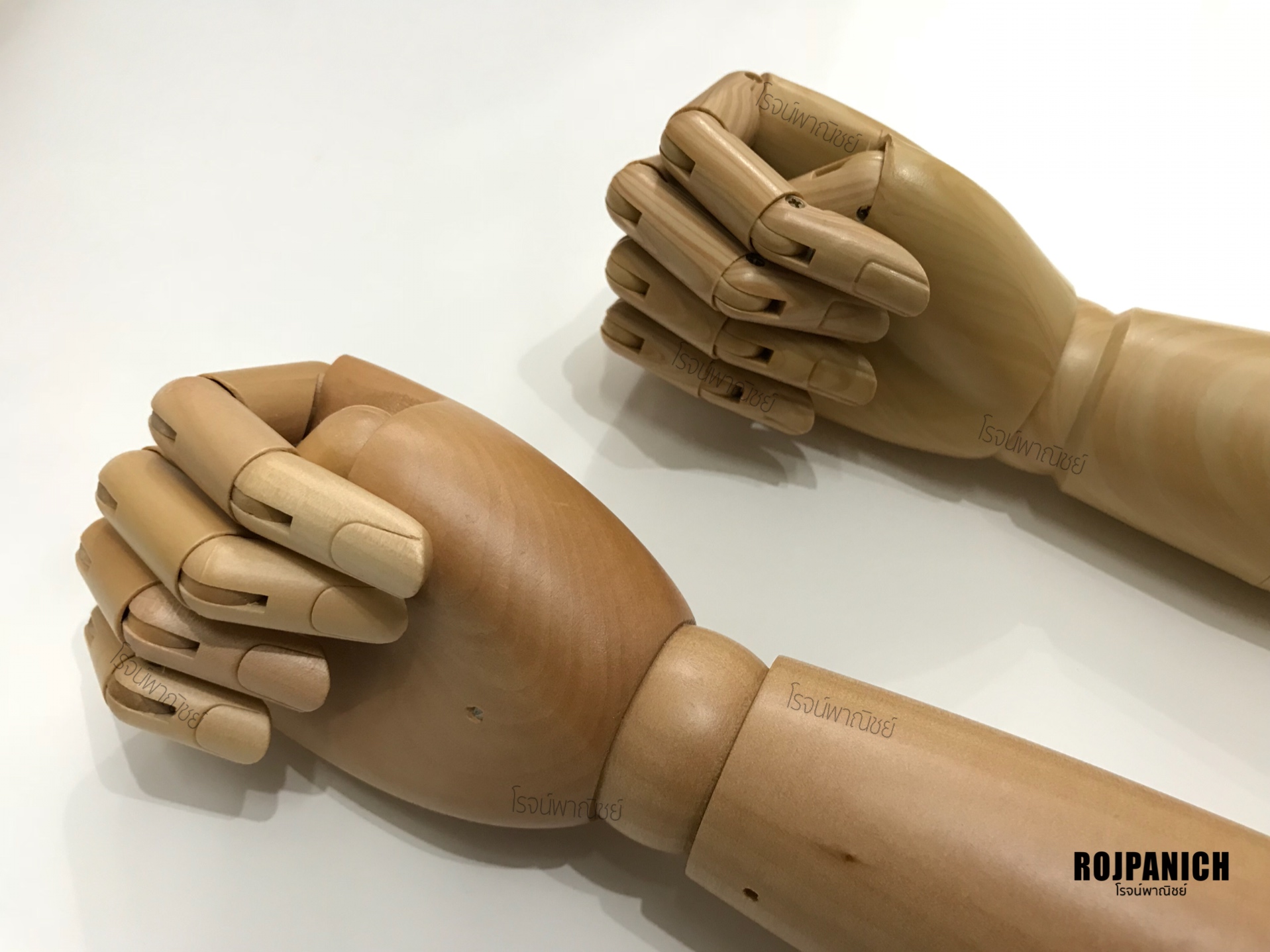 หุ่นเดฟไม้ชแขนลายไม้ผ้าดิบ