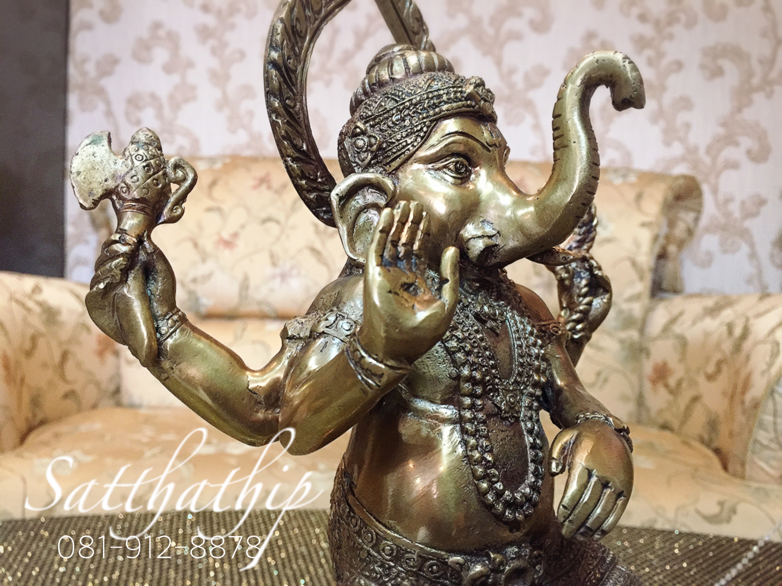 พระพิฆเนศ ปางพระนฤตยะ คณปติ/พระพิฆเนศ ปางร่ายรำ (ทองเหลือง) - Ganesha: Lord of Success
