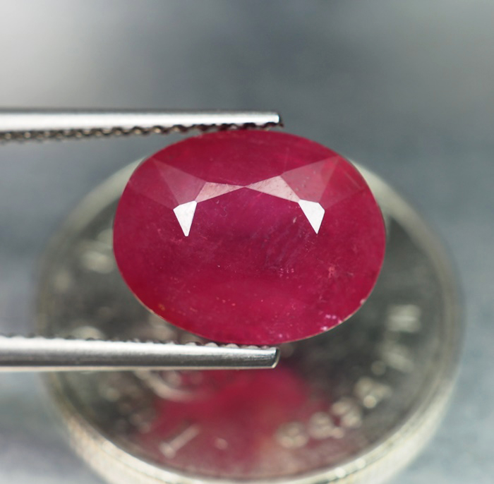 พลอยทับทิม (Ruby) 5.05 กะรัตสีแดงชมพู