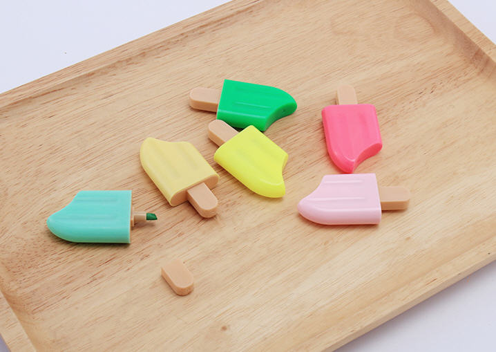 ปากกาไฮไลท์รูปไอติม,ปากกาไฮไลท์,ปากกาเน้นข้อความ,สกรีนโลโก้,ของแจก