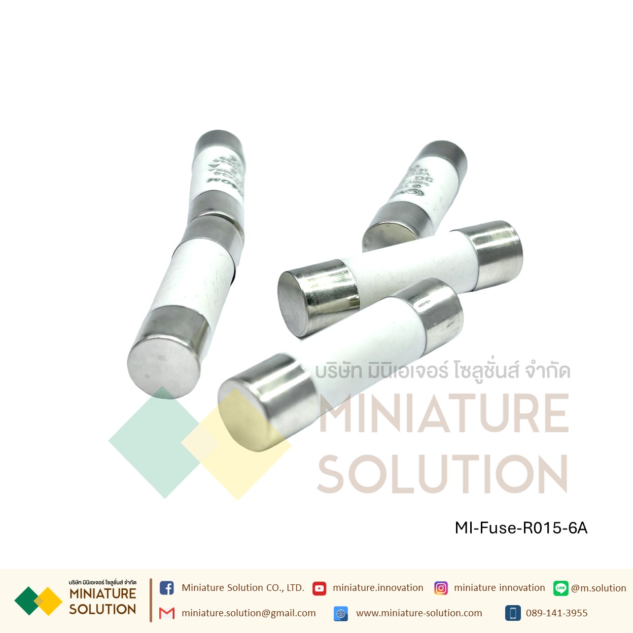 ลูกฟิวส์ 10x38 ฟิวส์เซรามิค R015 สำหรับฐานฟิวส์ RT18 แอมป์ 2A 4A 6A 10A 16A 20A 32A รุ่นอย่างดี CNAOM (6A)