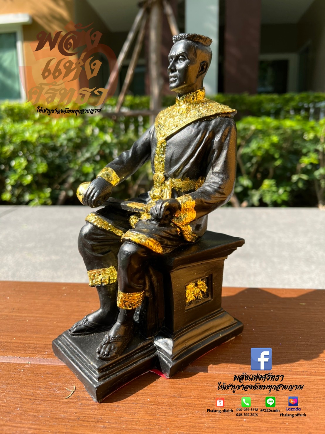 พระนเรศวรมหาราช_หยาดน้ำลงดิน_เนื้อเรซิ่นปิดทองคำเปลว_เบิกเนตรแล้ว