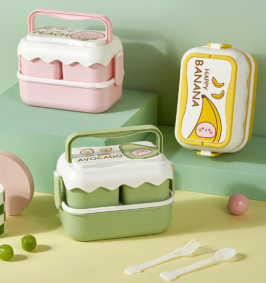 กล่องข้าว,กล่องข้าวพลาสติก,กล่องข้าวพลาสติกเข้าไมโครเวฟ,กล่องข้าวสองชั้น