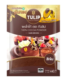 ผงโกโก้ทิวลิป ชนิดสีเข้ม (Tulip cocoa powder : Dark) ไขมัน 10-12% ขนาดบรรจุ 440 g. (05-8492)