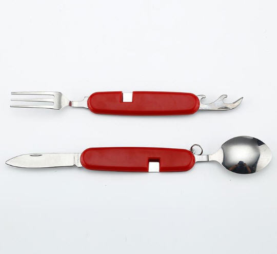4in1อุปกรณ์ช้อนส้อมมีดพับได้