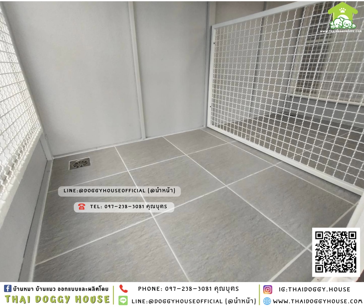 บ้านหมา แบ่ง 𝟐 ห้อง มีมุ้งลวด + ตะแกรงเหล็ก แบบบ้าน 𝐁𝐨𝐱 𝐬𝐭𝐲𝐥𝐞 🏡🧡