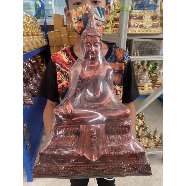 พระปางสะดุ้งมาร สีนาค พระพุทธรูป หน้าตัก9นิ้ว ฐานกว้าง13นิ้ว สูง18นิ้ว