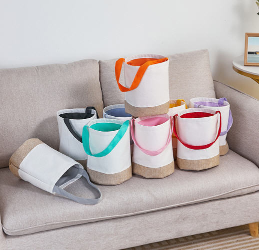 ตะกร้าผ้าฝ้าย,ตะกร้าผ้า,กระเป๋าทรงตะกร้า,สกรีนโลโก้