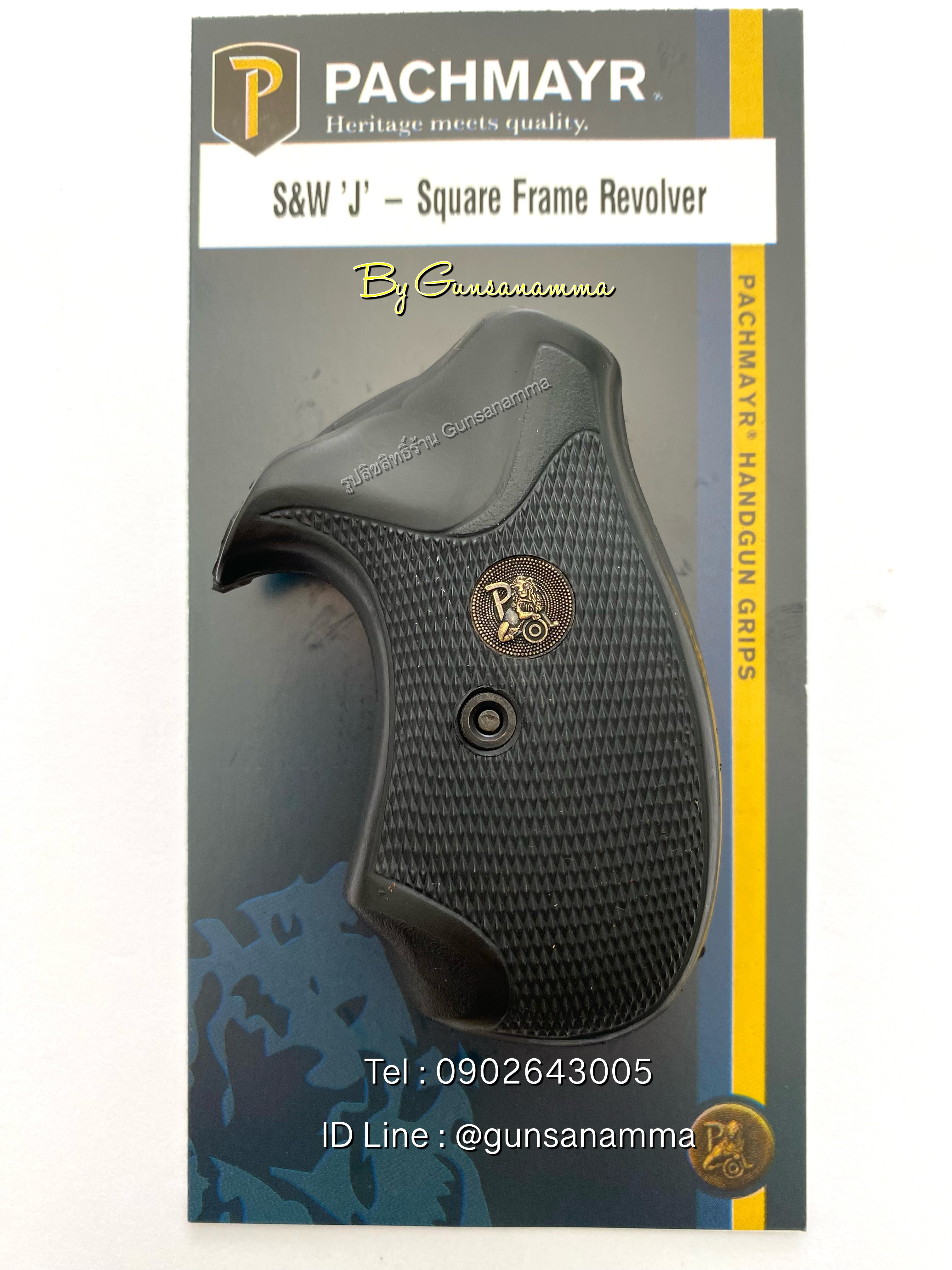 ด้ามยางลูกโม่Smith&Wesson J Square Butt-Short ยี่ห้อ Pachmayr