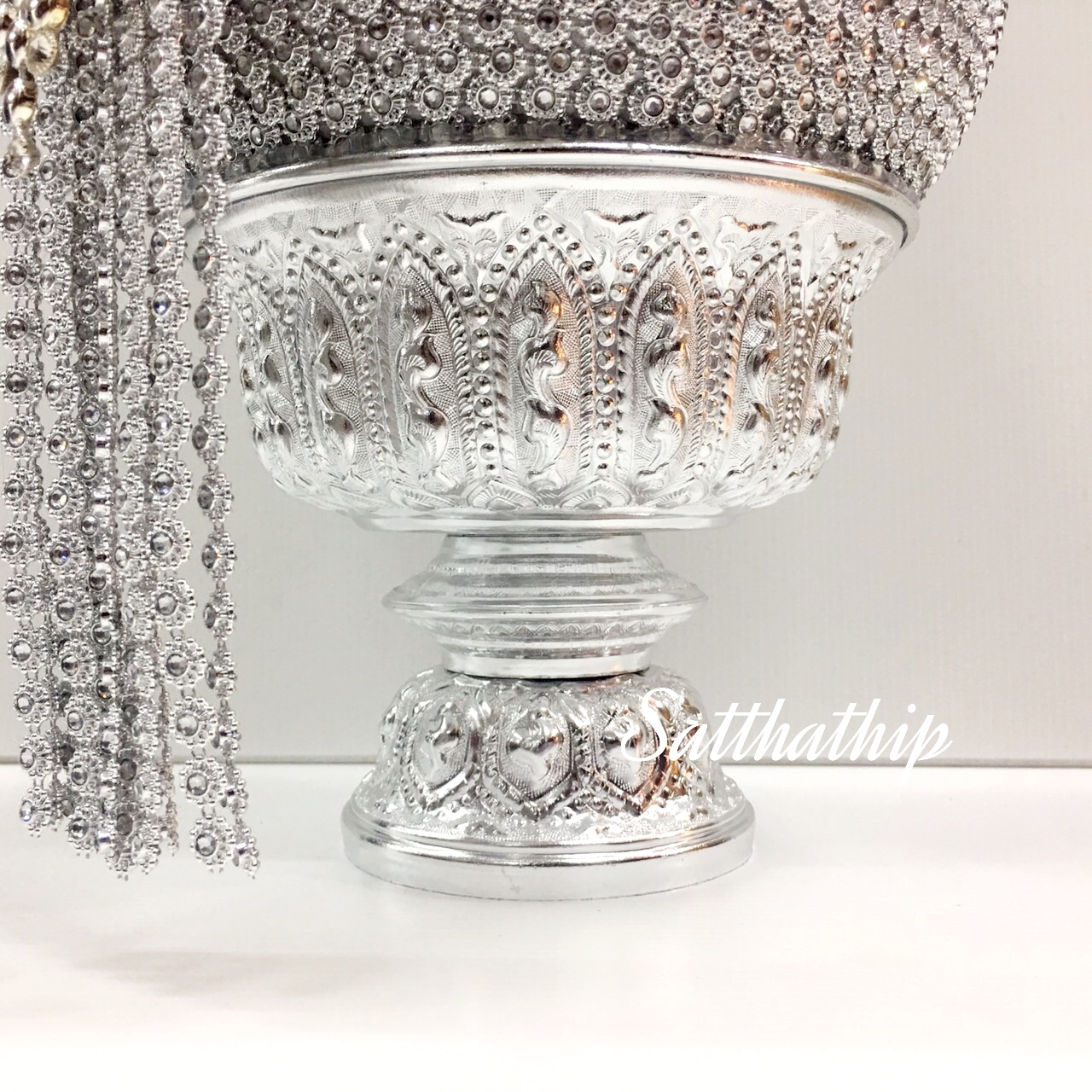 พานอลูมิเนียม l พานพุ่ม - พานพุ่มสักการะ - พานพุ่มเงินทอง - พานพุ่มนพเก้า [9 นิ้ว/ 4,800บาท/คู่]