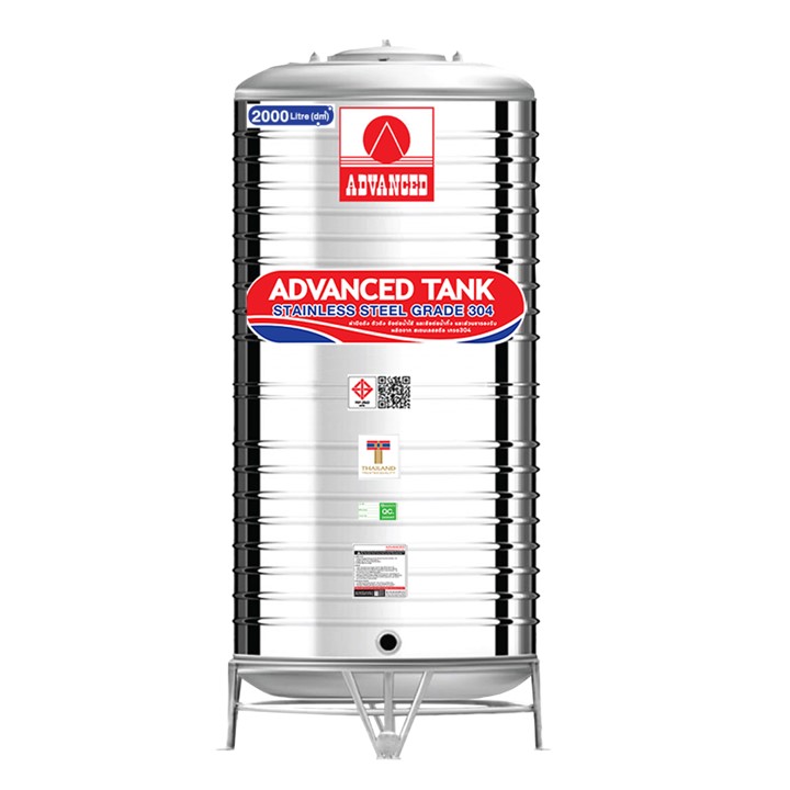 แทงค์เก็บน้ำสแตนเลสADVANCE ทรงสูง รุ่น AVH2000 **แถมลูกลอยฟรี**