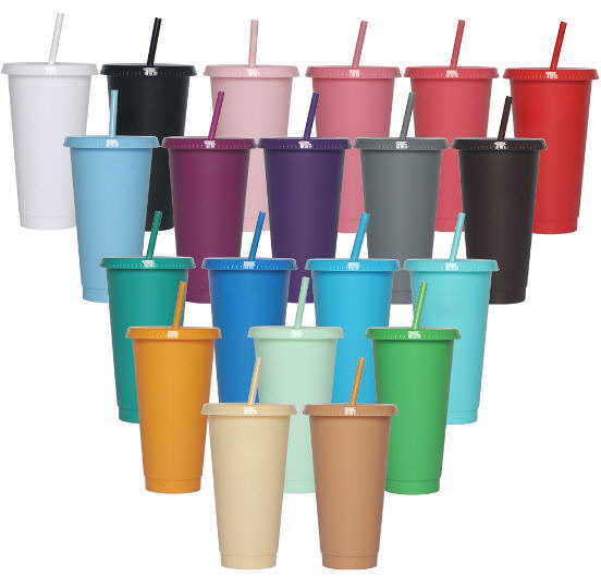 แก้วพลาสติก,แก้วพลาสติกพร้อมหลอด,24oz