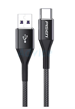 PISEN สายชาร์จ USB To Type-C (1.2M,LT-TC12-1200) สีดำ