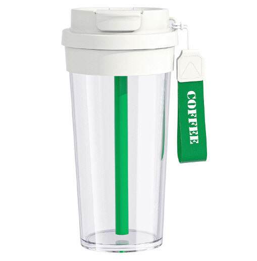 แก้วพลาสติกพร้อมสายคล้อง,แก้วกาแฟพลาสติก,580ml