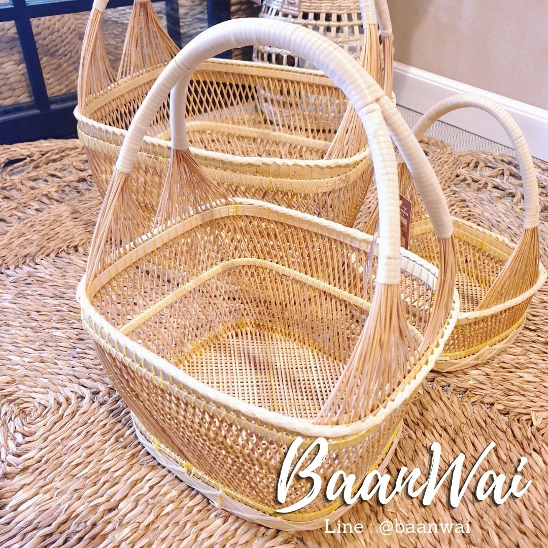 ตะกร้าสาน ตะกร้าสานทางมะพร้าว ตะกร้า