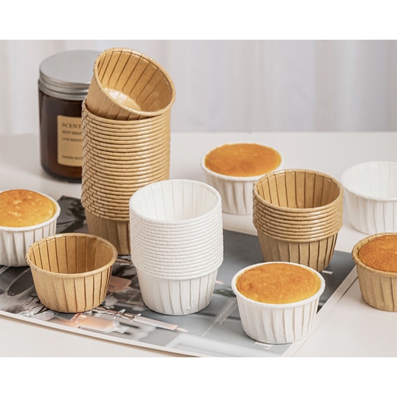 ถ้วยคัพเค้กเคลือบมัน สีล้วน คละสี ปาก 6x ก้น 5 ซม. สูง 4ซม. 100 ใบ (09-6369)