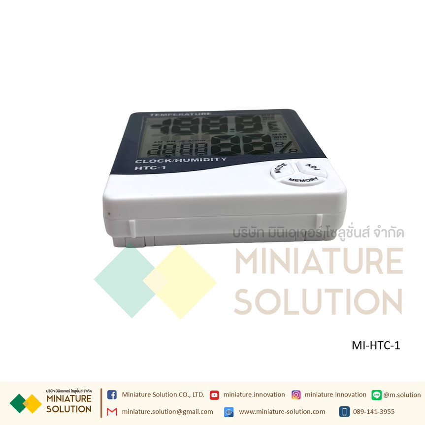 HTC-1 SINOTIMER เครื่องวัดอุณหภูมิและความชื้น เครื่องวัดอุณหภูมิ/ความชื้นสัมพัทธ์/นาฬิกา/ปฏิทิน/ตั้งปลุกได้ Digital Thermo Hygrometer